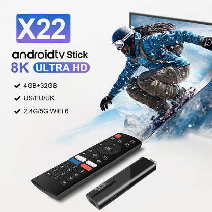 X22 Super TV Stick OTT Media Player 4GB RAM 32GB ROM Android 14 System Comes With  Live-Streaming Movies