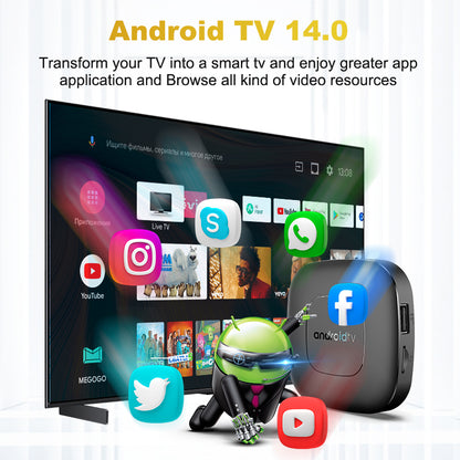 Intelligent Network OTT Player Smart Android TV Box Comes with Bluetooth Voice Function 2+16GB Memory 2.4G and 5GHz WIFI