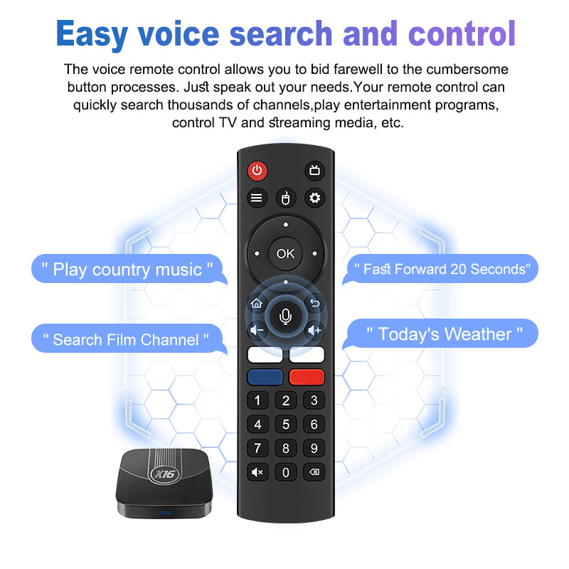 X16 TV Box OTT Network Media Player with 4GB RAM and 32GB ROM Comes with Voice Remote Control