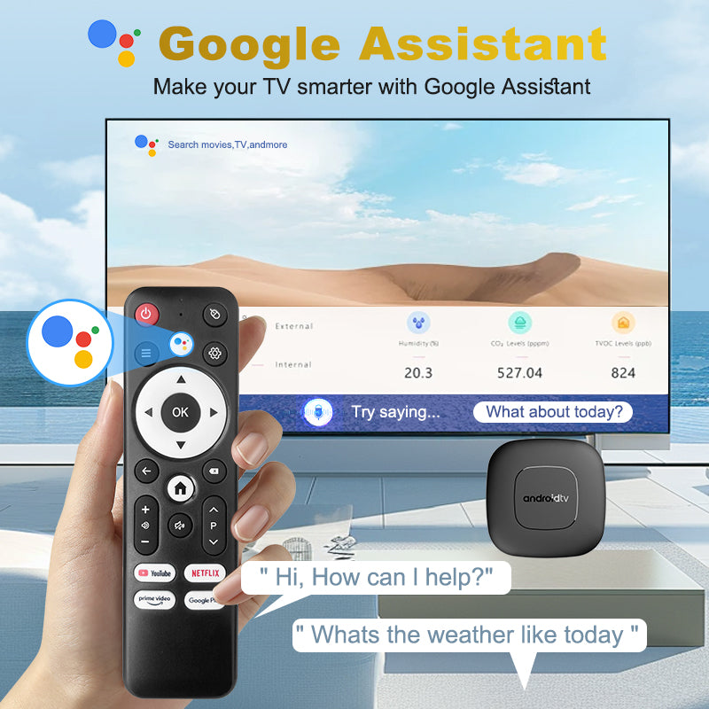 Intelligent Network OTT Player Smart Android TV Box Comes with Bluetooth Voice Function 2+16GB Memory 2.4G and 5GHz WIFI