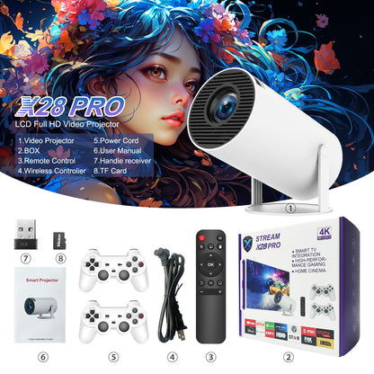 Led Laser 4K Player Portable X28 Pro Projector Android 11 Arcade Retro Video Game Smart 4k Mini Game Projectors